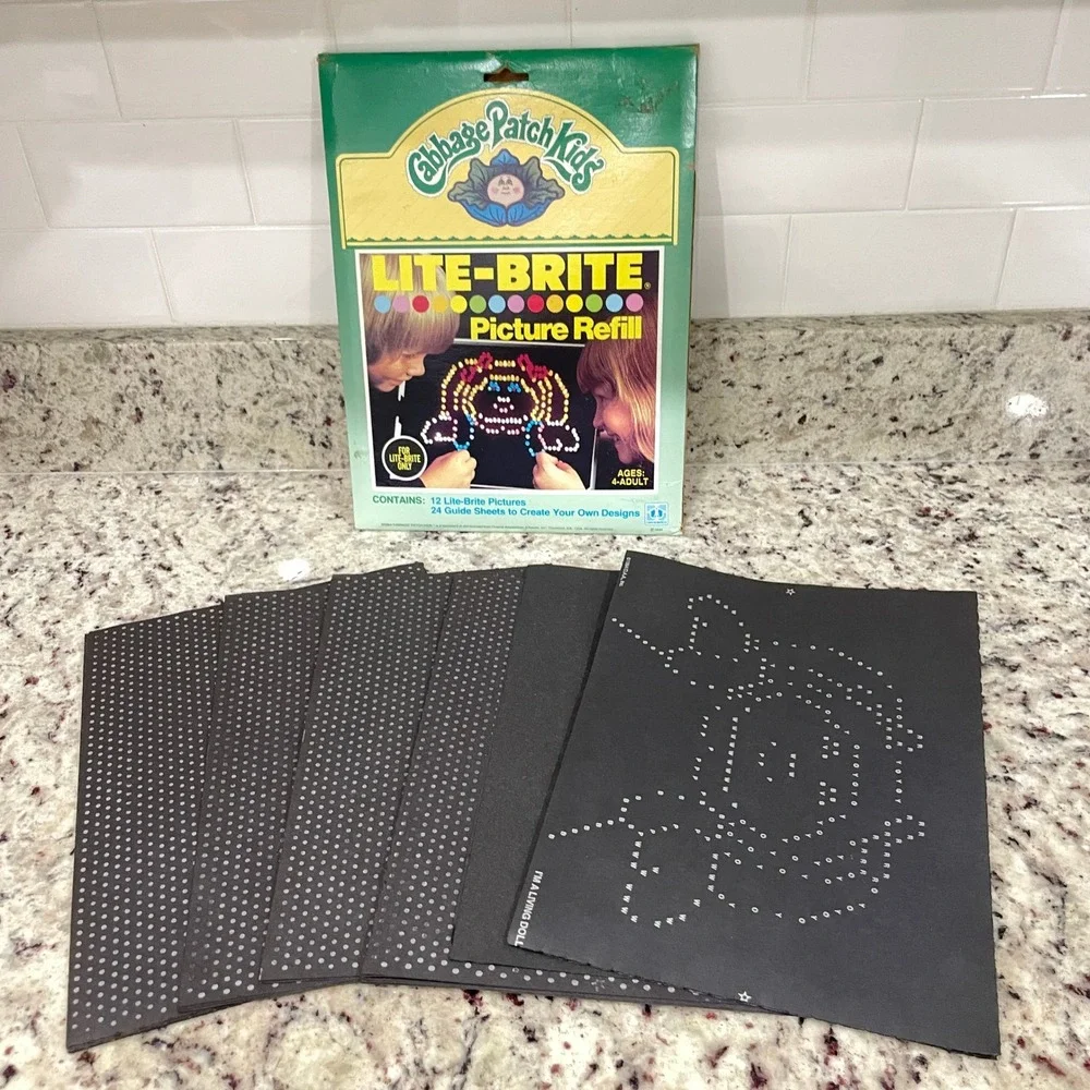 VTG 1984 Cabbage Patch Kids Lite-Brite Picture Refill‎ Set Hasbro Incomplete